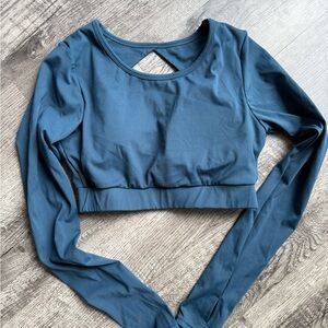 Women's Blue Long Sleeve Top